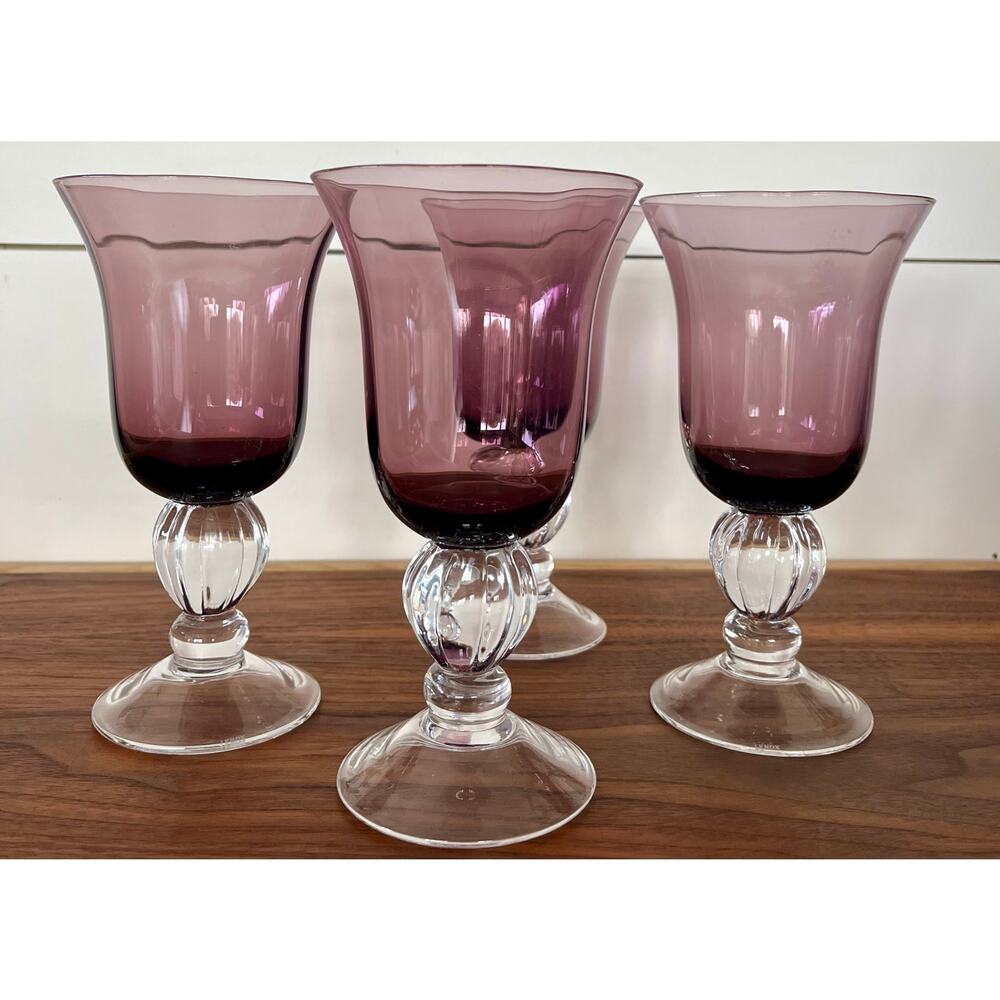Water Goblet Colore Amethyst by Lenox 2003-2006 Vintage Replacement Discontinued